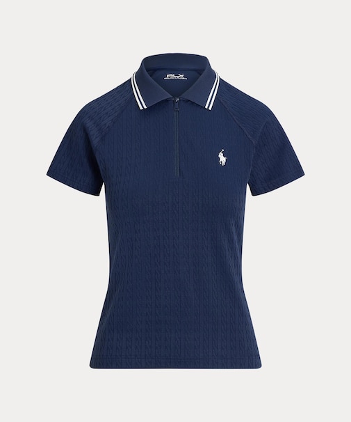 （RLX）ケーブル ジャカード クォータージップ ポロシャツ