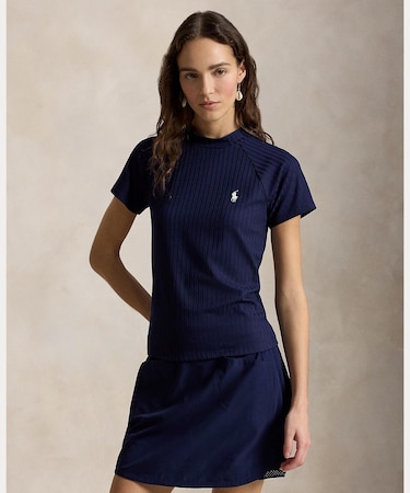 (RLX)リブ ストレッチブレンド モックネック