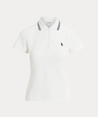 （RLX）ケーブル ジャカード クォータージップ ポロシャツ