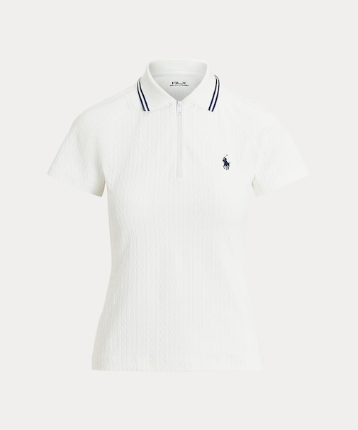 （RLX）ケーブル ジャカード クォータージップ ポロシャツ