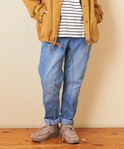 【再入荷】WEB限定 ウエストリブ デニム サルエルパンツ