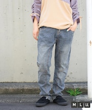 WEB限定 ウエストリブ デニム サルエルパンツ