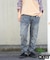 WEB限定 ウエストリブ デニム サルエルパンツ