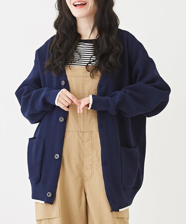 スポンディッシュ ニット Vネック カーディガン