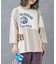20/- 天竺 パウダー加工 7分袖 リメイク風 切替 Tシャツ