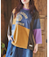 20/- 天竺 パウダー加工 7分袖 リメイク風 切替 Tシャツ
