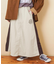 ナイロン 配色 ライン ギャザー スカート