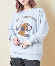 30/10裏毛 わんちゃん フロッキー プリント スウェット