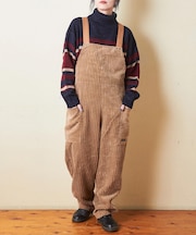 ワイド コーデュロイ サロペット パンツ