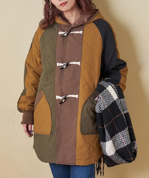 ナイロン 中綿 キルト ミリタリー ダッフルコート