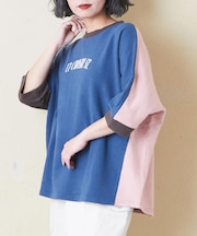 ソフト インレイ 袖口タック ドルマンスリーブ Tシャツ