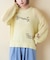 麻タッチ ニット ロゴ刺繍 メッシュ プルオーバー