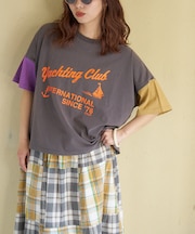 32/-天竺 オゾン加工 ネオン プリント Tシャツ
