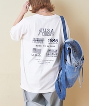 32/-天竺 オゾン加工 ロゴプリント ビッグ Tシャツ
