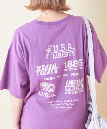 32/-天竺 オゾン加工 ロゴプリント ビッグ Tシャツ