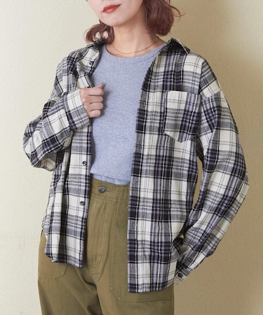 先染め チェック レギュラー シャツ