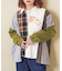 チェック × カットソー 切替 ハーフジップ シャツ