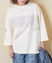 21/-OE天竺 布帛 切替 Tシャツ