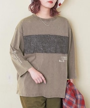 21/-OE天竺 布帛 切替 Tシャツ