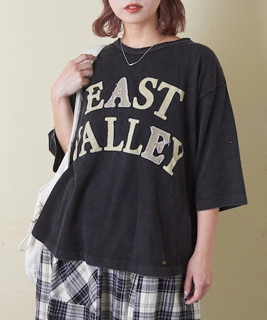 21/-天竺 ケミカル加工 ロゴパッチ Tシャツ