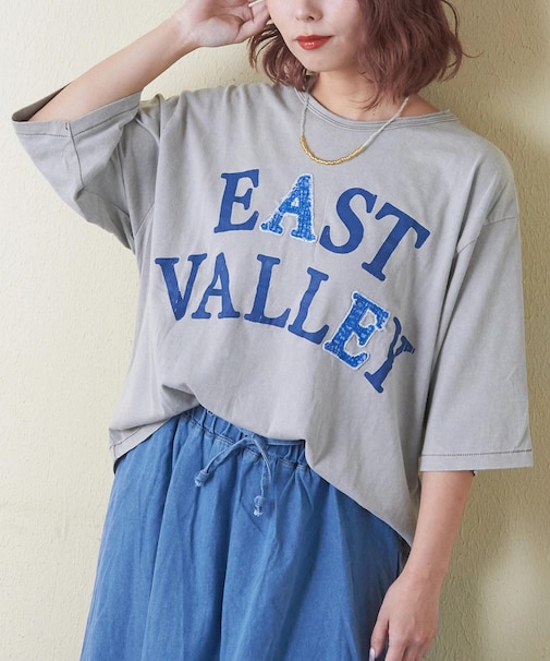 21/-天竺 ケミカル加工 ロゴパッチ Tシャツ