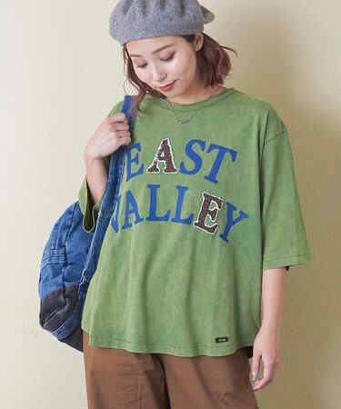 21/-天竺 ケミカル加工 ロゴパッチ Tシャツ