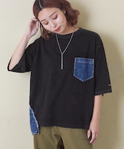 21/-天竺 ケミカル加工 デニム 組み合せ Tシャツ