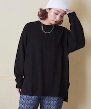 20/-OE天竺 無地 ビッグ ロンT