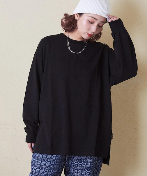 20/-OE天竺 無地 ビッグ ロンT