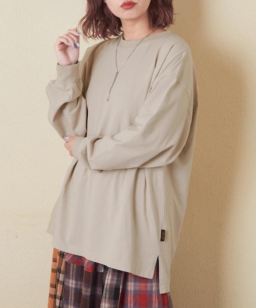 20/-OE天竺 無地 ビッグ ロンT