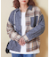 微起毛 シャンブレー × チェック レギュラー ビッグ シャツ