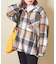 ネルチェック フード付 シャツ