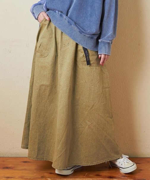 ムラ糸ツイル ウェービングベルト スカート