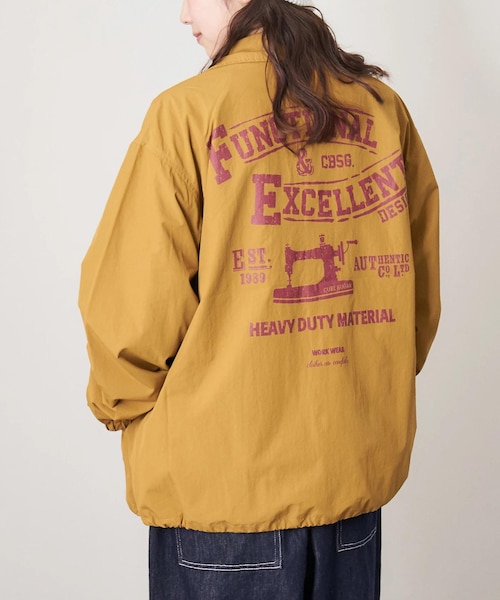 ナイロン ワッシャー バックプリント コーチジャケット｜キューブ