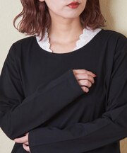 20/-天竺 衿レース 長袖 インナー