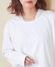 20/-天竺 衿レース 長袖 インナー