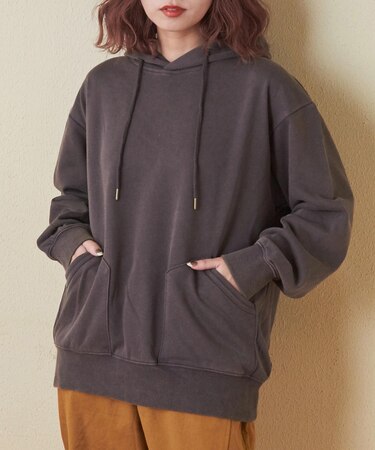 32s裏毛 パウダー加工 スウェット プルオーバー パーカー