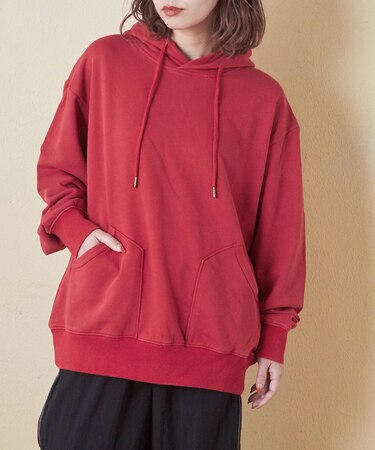 32s裏毛 パウダー加工 スウェット プルオーバー パーカー