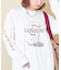10/-スラブ天竺 袖プリント ロング Tシャツ