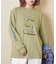 10/-スラブ天竺 袖プリント ロング Tシャツ