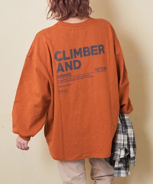 10/-スラブ天竺 バックプリント ビッグ Tシャツ