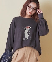 CVC ワッフル ボールウォッシュ トランプ柄 プリント プルオーバー