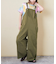 綿 ツイル ワイド サロペット パンツ