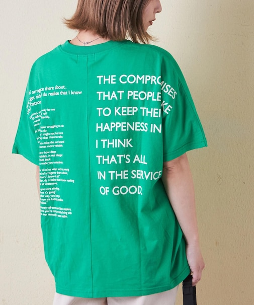 32s天竺 バック ロゴ ドルマン Tシャツ