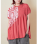32/-天竺 ロゴプリント シャーリング フレンチスリーブ Tシャツ