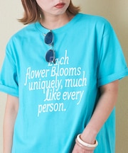 21/-シルケット風天竺 接触冷感 ロゴプリント Tシャツ