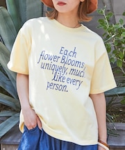 21/-シルケット風天竺 接触冷感 ロゴプリント Tシャツ