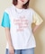 21/-シルケット風天竺 接触冷感 ロゴプリント Tシャツ
