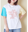21/-シルケット風天竺 接触冷感 ロゴプリント Tシャツ