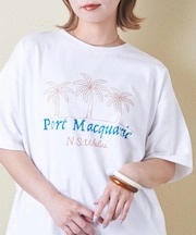 21/-シルケット風天竺 接触冷感 裾タック Tシャツ